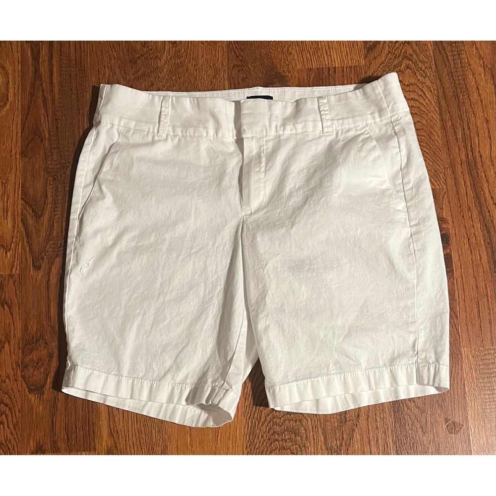 J. Crew White Chino Shorts Womens Size 10 Cotton Stretch Mid Rise Casual Summer